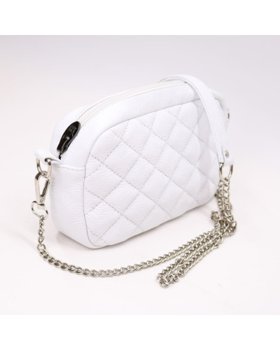 Крос-боді з білої шкіри флотар Арт. YS-1015(B3)