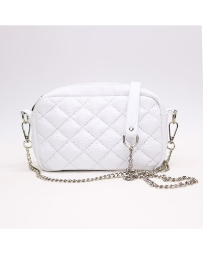 Крос-боді з білої шкіри флотар Арт. YS-1015(B3)