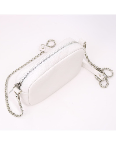 Крос-боді з білої шкіри під рептилію Арт. YS-1015(B1)