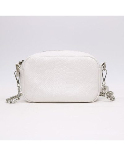 Крос-боді з білої шкіри під рептилію Арт. YS-1015(B1)