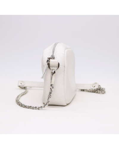 Крос-боді з білої шкіри під рептилію Арт. YS-1015(B1)