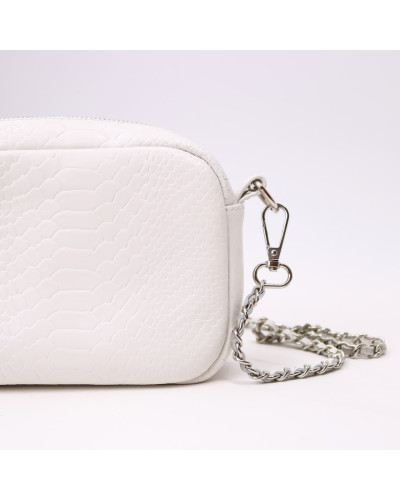 Крос-боді з білої шкіри під рептилію Арт. YS-1015(B1)