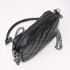 Крос-боді з чорної шкіри флотар Арт. YS-1015(B3)