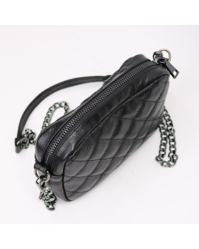 Крос-боді з чорної шкіри флотар Арт. YS-1015(B3)