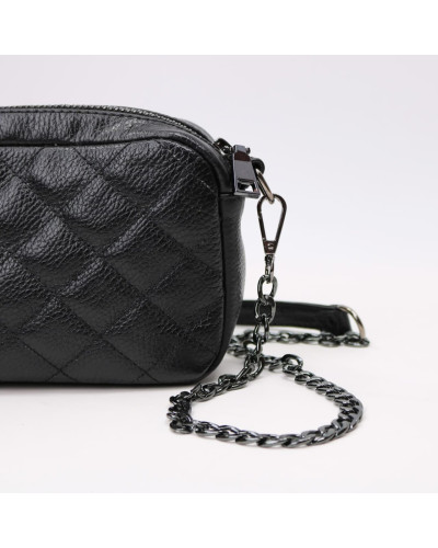 Крос-боді з чорної шкіри флотар Арт. YS-1015(B3)