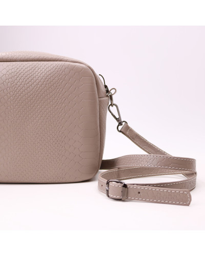 Крос-боді з бежевої шкіри під рептилію Арт. YS-1012