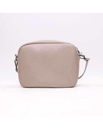 Крос-боді з бежевої шкіри під рептилію Арт. YS-1012