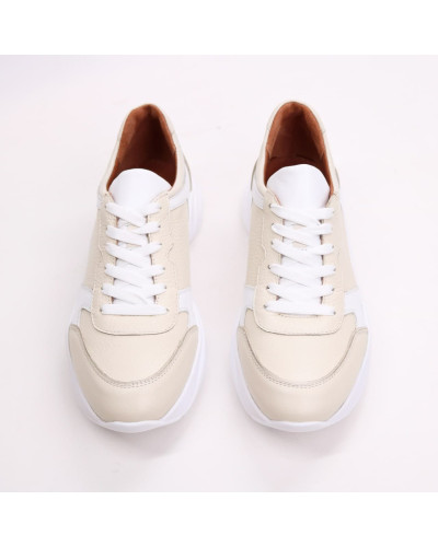 Кросівки з бежевої шкіри Арт. Т-3/21913