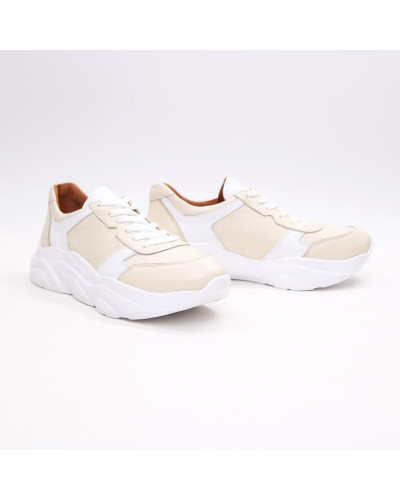 Кросівки з бежевої шкіри Арт. Т-3/21913