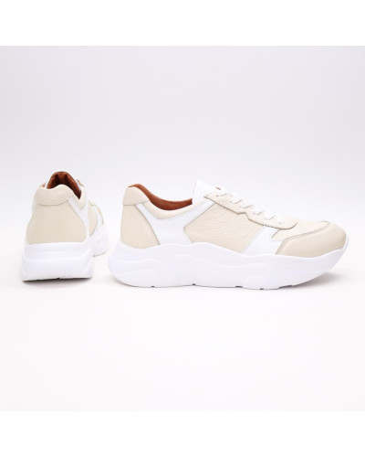 Кросівки з бежевої шкіри Арт. Т-3/21913