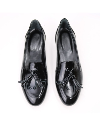 Чорні лакові лофери Арт. 156-1/33