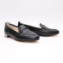 Чорні шкіряні лофери Арт.156-1/33-2578