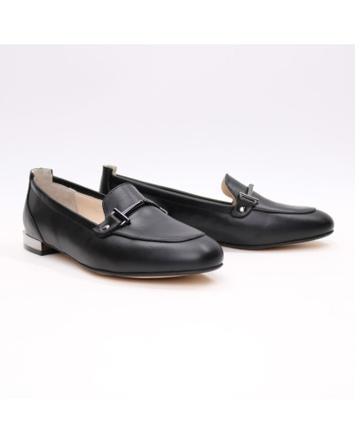 Чорні шкіряні лофери Арт.156-1/33-2578