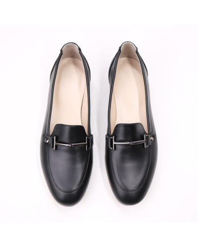 Чорні шкіряні лофери Арт.156-1/33-2578