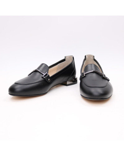 Чорні шкіряні лофери Арт.156-1/33-2578