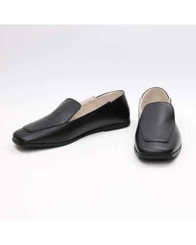 Чорні лофери з квадратним носом Арт. 072-3