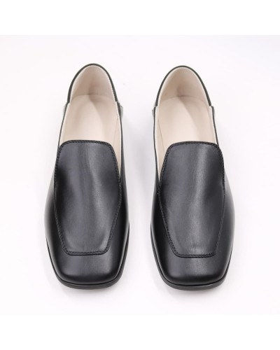 Чорні лофери з квадратним носом Арт. 072-3