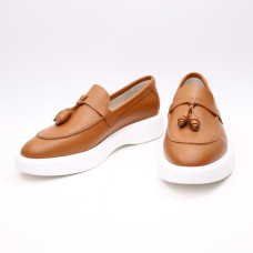 Лофери із рудої шкіри Арт. 156-6/Hill3-R