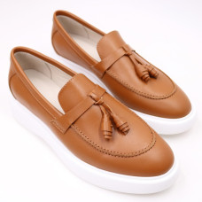 Лофери із рудої шкіри Арт. 156-6/Hill3-R