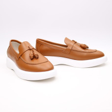 Лофери із рудої шкіри Арт. 156-6/Hill3-R