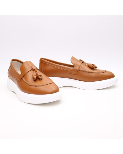 Лофери із рудої шкіри Арт. 156-6/Hill3-R