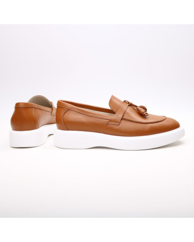 Лофери із рудої шкіри Арт. 156-6/Hill3-R