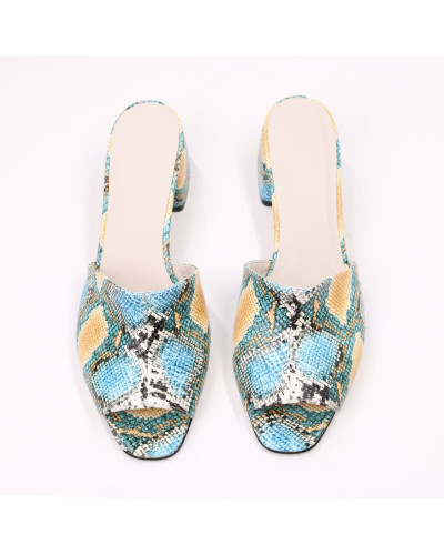 Мюлі зі шкіри під змію Арт. 456-2/53Ок(б/ф)