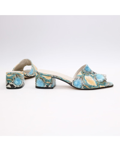 Мюлі зі шкіри під змію Арт. 456-2/53Ок(б/ф)