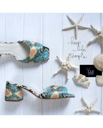 Мюлі зі шкіри під змію Арт. 667-3/6060Ок