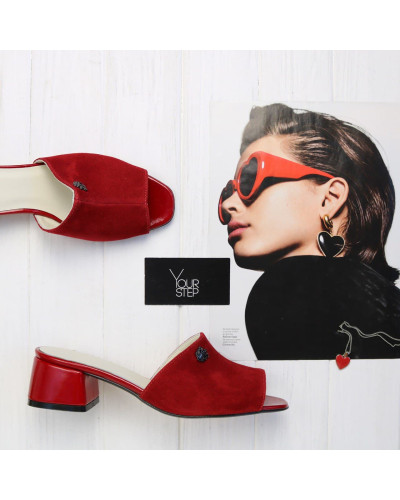 Мюлі червоного кольору Арт. 456-2/53Ок