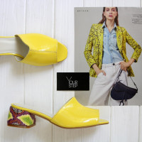 Лакові жовті мюлі Арт. 456-2/53Ок(б/ф)