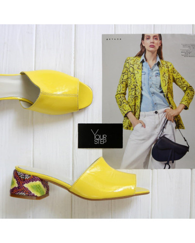 Лакові жовті мюлі Арт. 456-2/53Ок(б/ф)