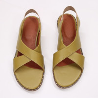 Сандали из кожи цвета оливки Арт. 10-17Lib