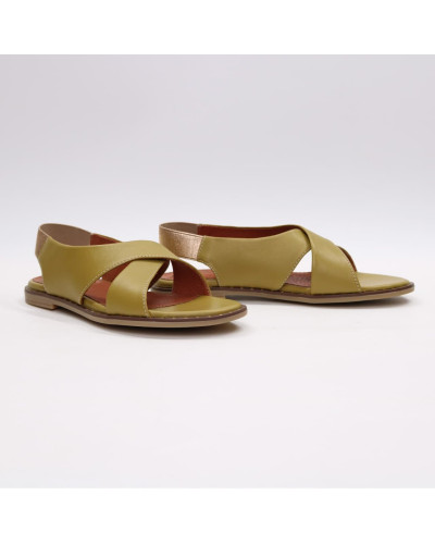 Сандали из кожи цвета оливки Арт. 10-17Lib