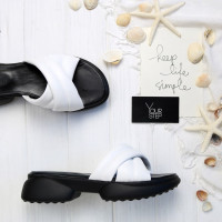 Шльопанці з білої шкіри Арт. 10-25/194