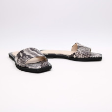 Шльопанці бежево-чорного кольору Арт. 10-26/0504