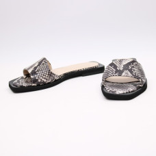 Шльопанці бежево-чорного кольору Арт. 10-26/0504