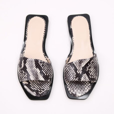 Шльопанці бежево-чорного кольору Арт. 10-26/0504