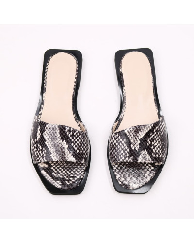 Шльопанці бежево-чорного кольору Арт. 10-26/0504