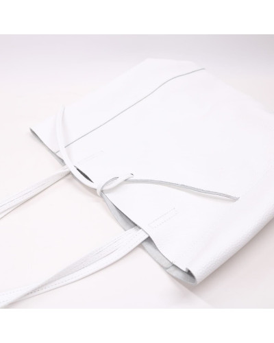 Шопер з білої шкіри флотар Арт. YS-4080