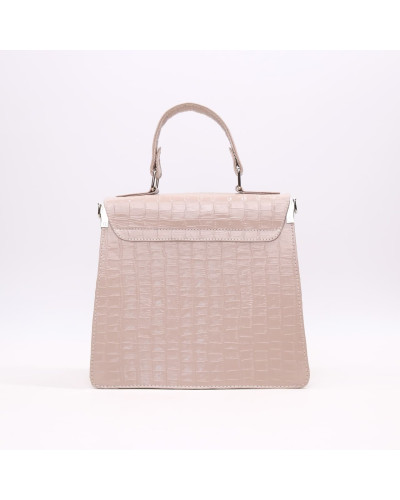 Сумка из бежевой лаковой кожи под крокодил Арт. YS-1001