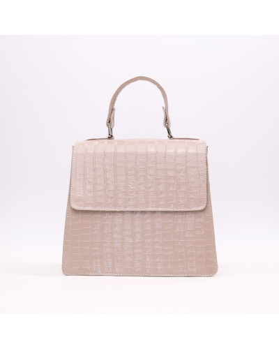 Сумка из бежевой лаковой кожи под крокодил Арт. YS-1001