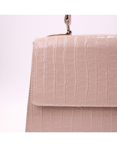 Сумка из бежевой лаковой кожи под крокодил Арт. YS-1001