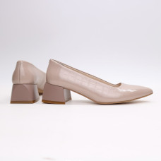 Туфлі-човники з бежевої шкіри під рептилію Арт. 457-1/4057