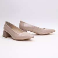 Туфлі-човники з бежевої шкіри під рептилію Арт. 457-1/4057