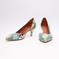 Туфлі-човники зі шкіри з тисненням під змію Арт. 657-2/616Ок