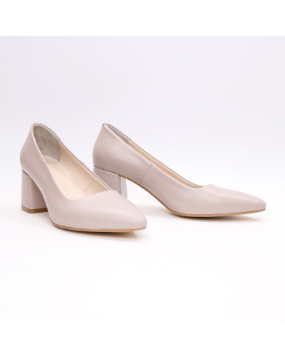 Бежеві шкіряні туфлі-човники Арт. 657-1/47Ok