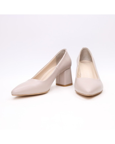 Бежеві шкіряні туфлі-човники Арт. 657-1/47Ok