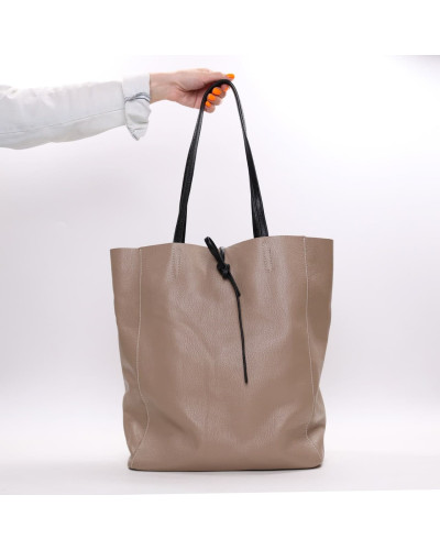 Шопер зі шкіри флотар кольору візон Арт. YS-4080