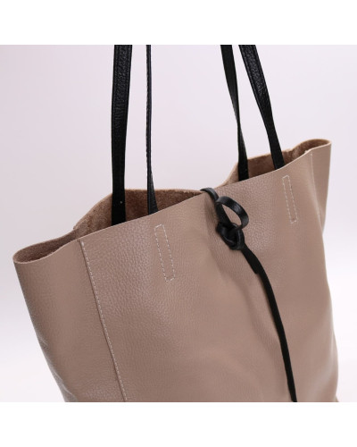 Шопер зі шкіри флотар кольору візон Арт. YS-4080